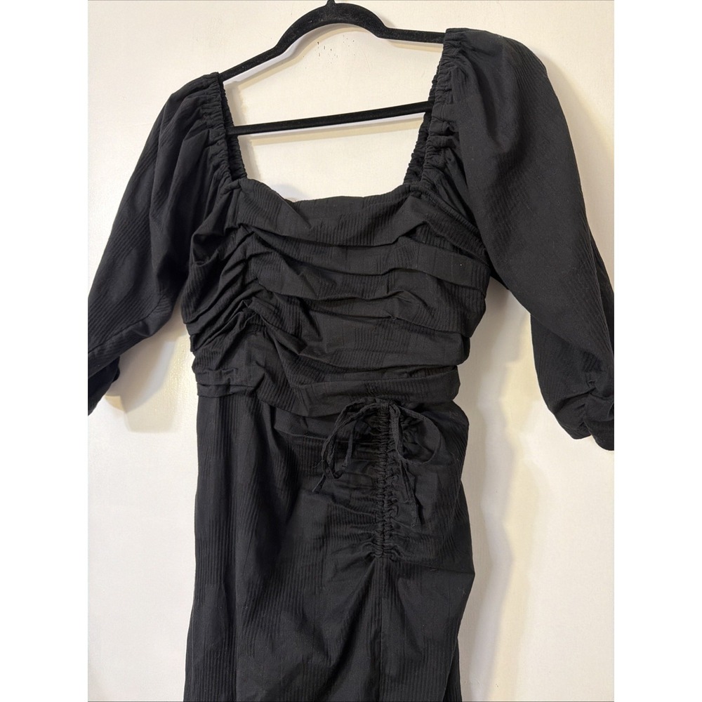 FREE PEOPLE Sz Small LOOKING STUNNING MIDI DRESS IN BLACK Rushed High Slit - Picture 4 of 9
